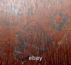 Ancient Wood Painting A Marine Two Barques A Pier Signed Ch. A. 1882