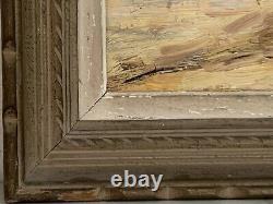 Ancient painting hsb landscape horses Camargue animated scene Circky André Poirson