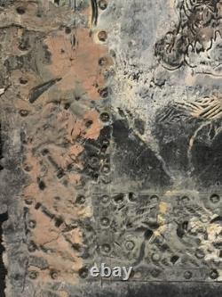 Ancient painting oil mixed composition sculpture portrait of a melancholic woman