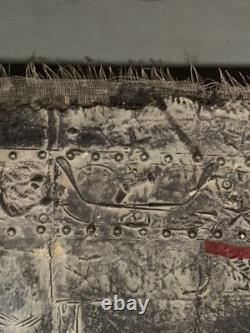 Ancient painting oil mixed composition sculpture portrait of a melancholic woman