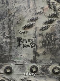 Ancient painting oil mixed composition sculpture portrait of a melancholic woman