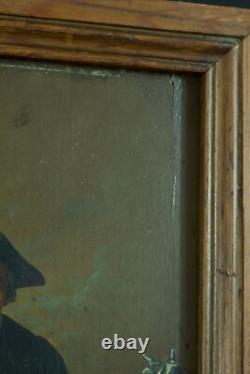 Ancient painting st. Meissonier portrait man reading book smoker tavern x 2