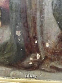 Ancient religious painting: The Coronation of the Virgin, HSP 17th-18th century, to be dated