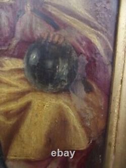 Ancient religious painting: The Coronation of the Virgin, HSP 17th-18th century, to be dated