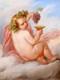 Ancient Tableau By Henri Joseph Dillens Child Angel Cupid Love Autumn Wine
