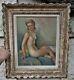 André Advierboard Of Woman Oil On Panel Frame Of Original Wood
