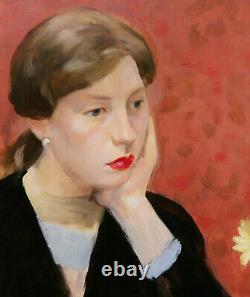 André Albert Tondu Portrait Portrait Woman Thoughtful Melancholy Oil Oil Modern Art