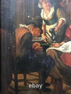 Animated Scene in the Kitchen, Oil on Parquet Panel, 18th Century or Earlier