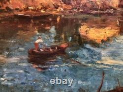 Animated Seaside Marine Painting HSP BOZZATO Attilio Achille (1886-1954)