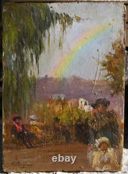 Animated park scene, rainbow, R Ragione