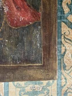 Anonymous Oil on Canvas Glued on Wood Religious Icon XX