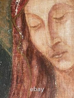 Anonymous Oil on Canvas Glued on Wood Religious Icon XX