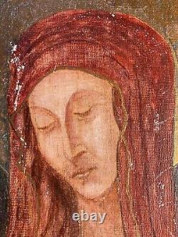 Anonymous oil painting on wood Portrait of Saint XVIII XIX