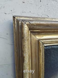 Antique 17th Century Square Painting Oil on Canvas of Mary with Child Wooden Frame