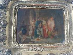 Antique Hand Painting Ottoman Era Oriental Green Balkan Albania Orthodox Baptism