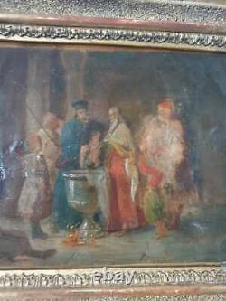 Antique Hand Painting Ottoman Era Oriental Green Balkan Albania Orthodox Baptism