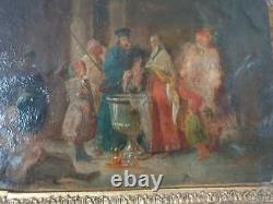 Antique Hand Painting Ottoman Era Oriental Green Balkan Albania Orthodox Baptism