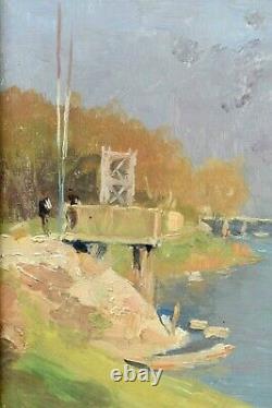 Antique Landscape Painting By Joseph Paul Meslé (1855-1929)