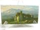 Antique Mountain Landscape Painting 1899 Oil On Wood Panel