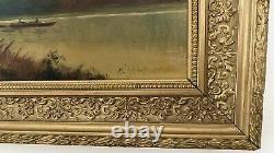 Antique Oil Painting Animated Landscape Barbizon School Signed Morillo