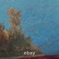 Antique Oil Painting, Barbizon School, Welti, Swiss Alps, Mountain, 19th Century