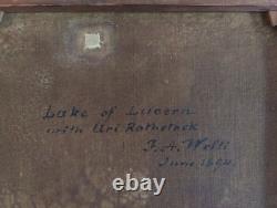 Antique Oil Painting, Barbizon School, Welti, Swiss Alps, Mountain, 19th Century