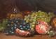 Antique Oil Painting, French School, Still Life With Fruit And Grapes, 19th Century