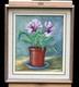 Antique Oil On Wood Floral Still Life Painting, Signed And Framed
