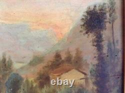 Antique Painting 19th Barbizon Taste Trouillebert Landscape By The Boat Oil / Wood