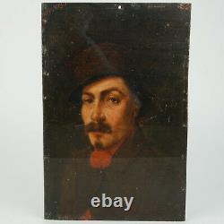 Antique Painting Bisson, Oil Panel Portraits Xix, French Paint, French Painting