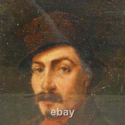 Antique Painting Bisson, Oil Panel Portraits Xix, French Paint, French Painting