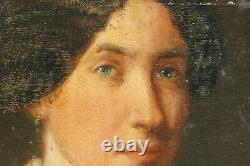 Antique Painting Bisson, Oil Panel Portraits Xix, French Paint, French Painting