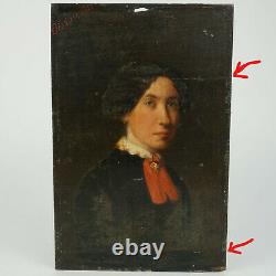 Antique Painting Bisson, Oil Panel Portraits Xix, French Paint, French Painting
