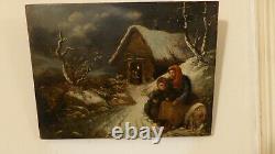 Antique Painting On Wooden Panel Oil XIX Even Or End XVIII Even
