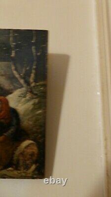 Antique Painting On Wooden Panel Oil XIX Even Or End XVIII Even