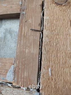 Antique Square Oil Painting on Canvas Wooden Frame Signed Venezia in the 19th Century