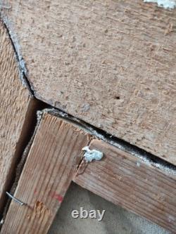 Antique Square Oil Painting on Canvas Wooden Frame Signed Venezia in the 19th Century