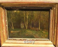 Antique painting signed. Underwood landscape. Oil on canvas.