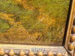Antique painting signed. Underwood landscape. Oil on canvas.