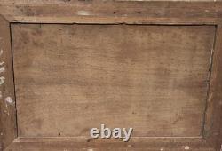 Antique signed painting. Seascape. Oil painting on wooden panel
