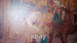 Antoine Brouard Orientalist Scene oil on wood panel