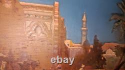 Antoine Brouard Orientalist Scene oil on wood panel