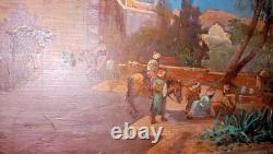 Antoine Brouard Orientalist Scene oil on wood panel