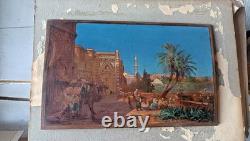 Antoine Brouard Orientalist Scene oil on wood panel
