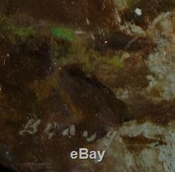 Antony Beauger Cliffs White Cape 1876 Oil On Wood Circle Diameter 11.3cm