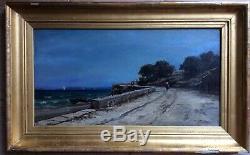 Appian Landscape Seaside Animated Characters Cornice, Boat, Hsp 34x65