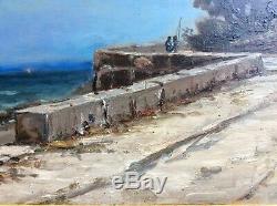 Appian Landscape Seaside Animated Characters Cornice, Boat, Hsp 34x65