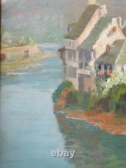 Argentat On Dordogne Oil Signed In January Guichard 1883 1963 Painter Périgourdin