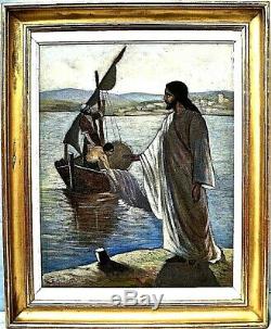 Armenag Missirian Armiss 1901-1977 Christ In Lake Genesareth Frame 78 X 63 CM