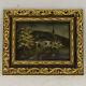 Around 1880-1900 Ancient Oil Painting Landscape With A House 24x20 Cm